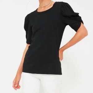 Tuckernuck Pomander Place Vesty Puff Sleeve Sz XXL Black Crewneck Minimalist